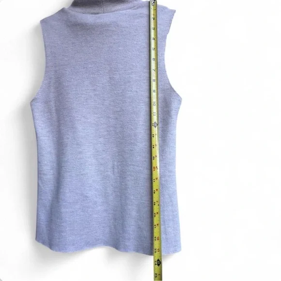 Zara Grey Sleeveless Turtleneck Knit Top Minimalist Summer Office Chic Size S - Picture 5 of 13